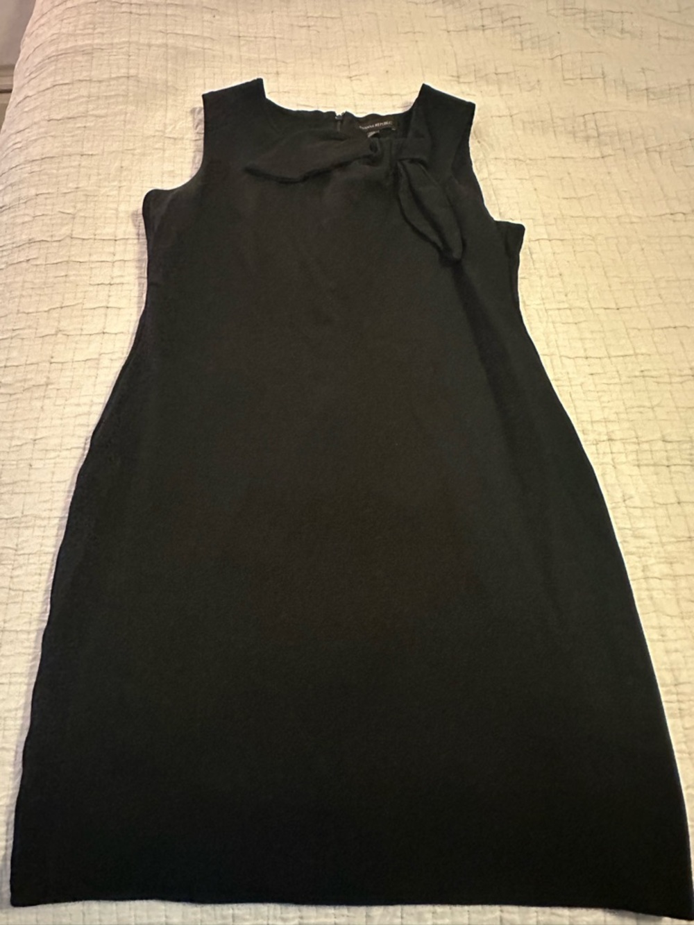 Banana Republic Black Sleeveless Bow-Detail Mini Dress